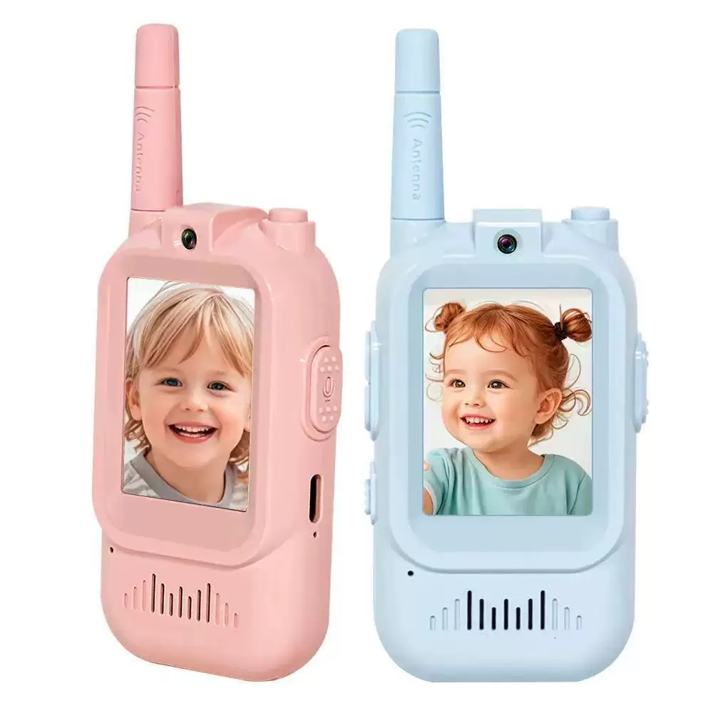 Video Walkie Talkies For Kids With HD Camera, Voice Changer & Screen Display, Rechargeable Long Range Intercom