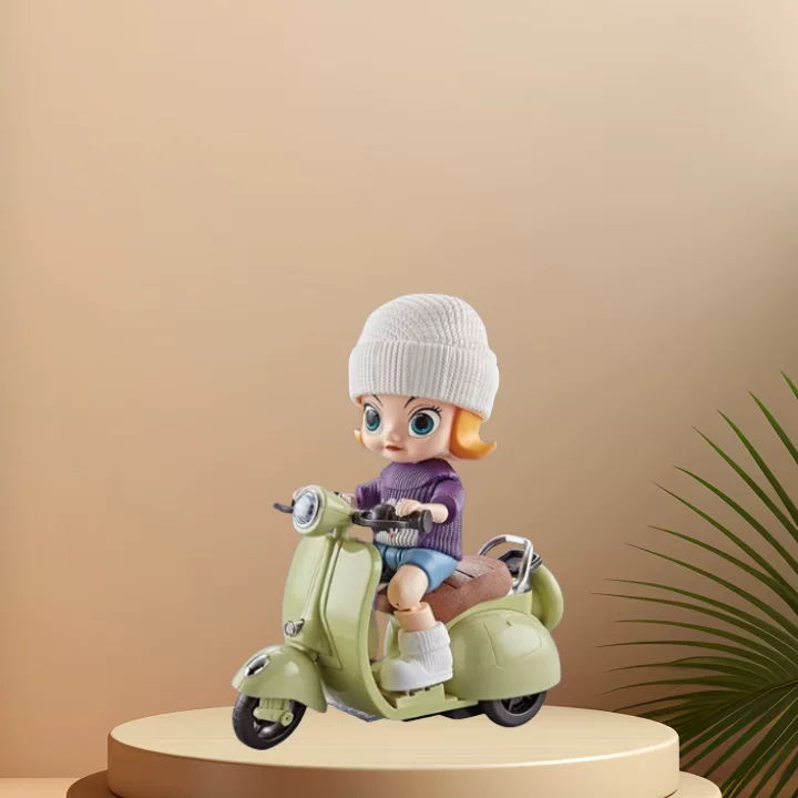 Kids Motor Bike Doll Toy – Tide Flow Motor Car with Light & Sound