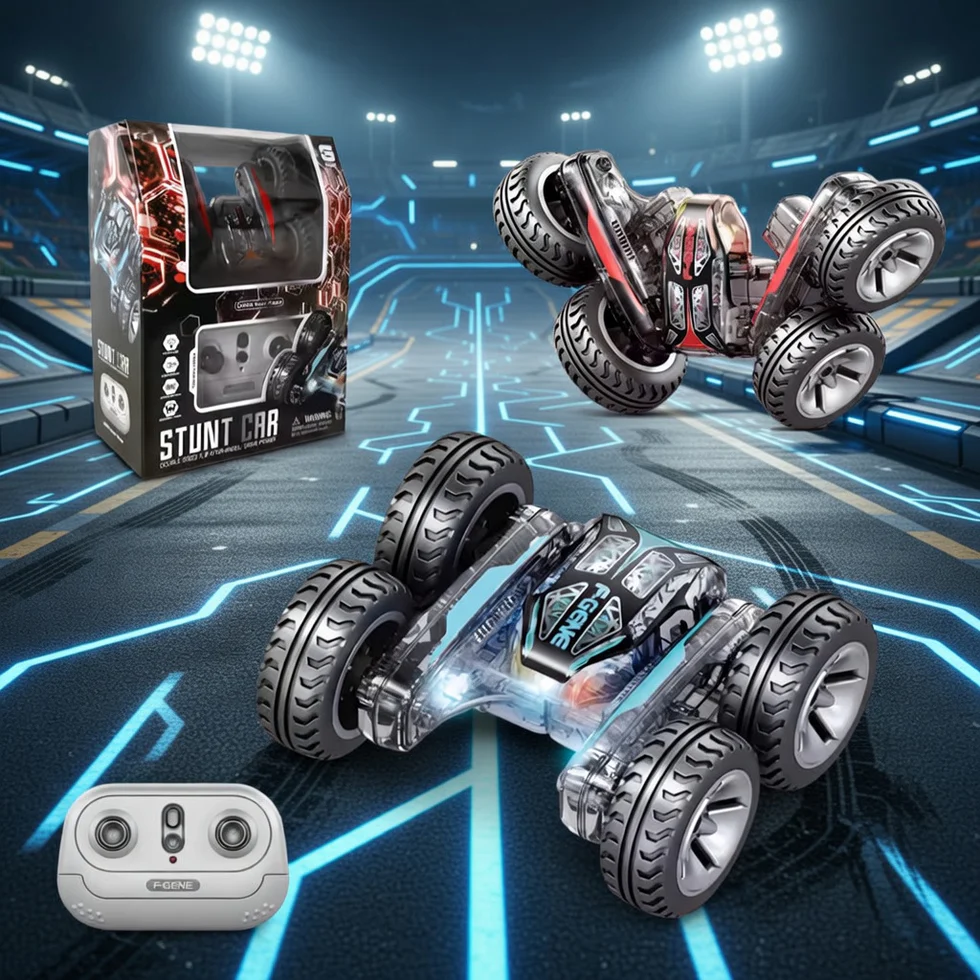 Rechargeable 360° Flips Rotating RC Stunt Car